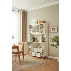 Vaisselier 4 portes et 2 tiroirs 120 cm Blanc