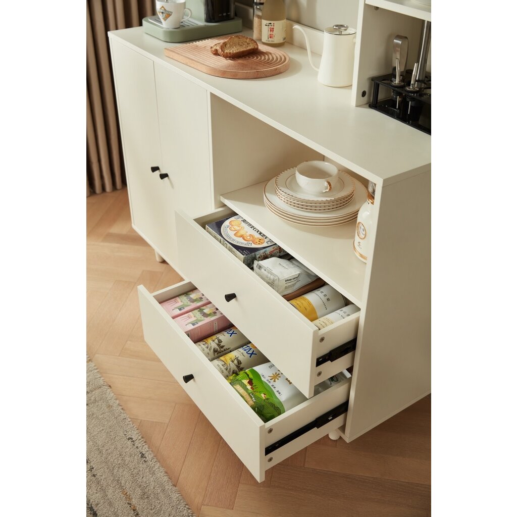 Vaisselier 4 portes et 2 tiroirs 120 cm Blanc