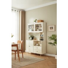 Vaisselier 4 portes et 2 tiroirs 120 cm Blanc