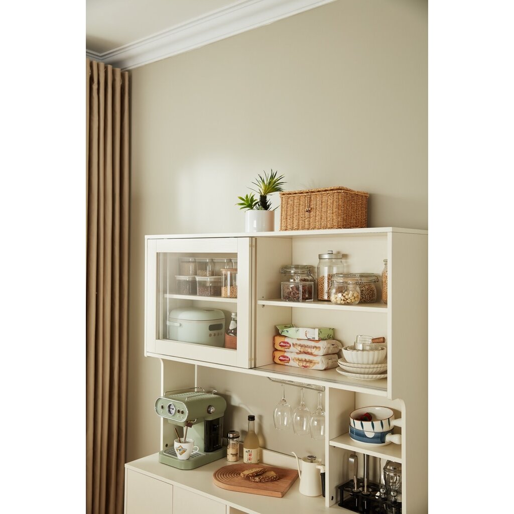 Vaisselier 4 portes et 2 tiroirs 120 cm Blanc