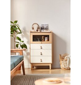 Petit buffet 4 tiroirs 60x42x106 cm Bois