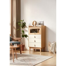 Petit buffet 4 tiroirs 60x42x106 cm Bois