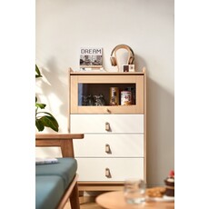 Petit buffet 4 tiroirs 60x42x106 cm Bois