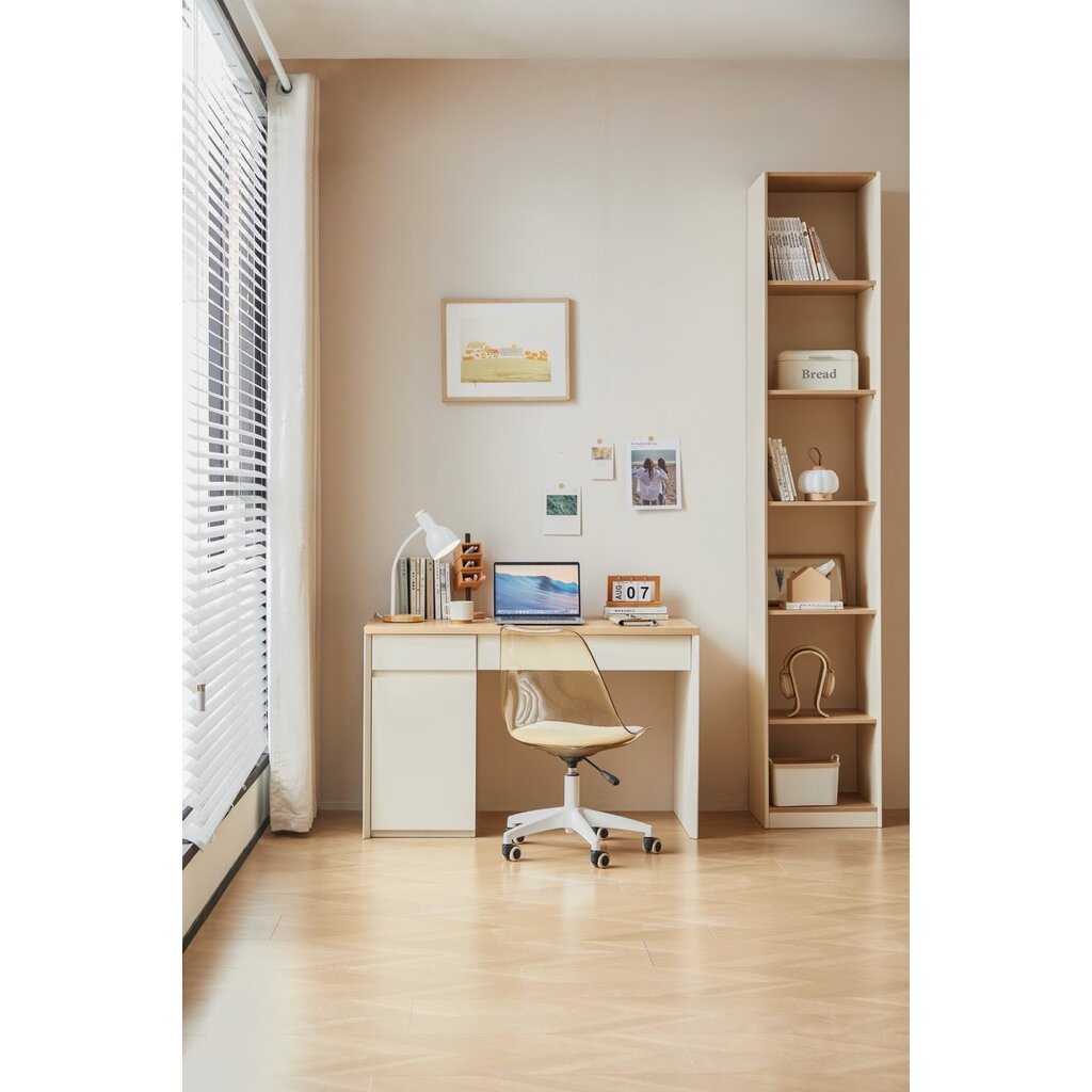Bureau 1 porte 120 cm Bois et blanc