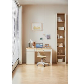Bureau 1 porte 120 cm Bois et blanc