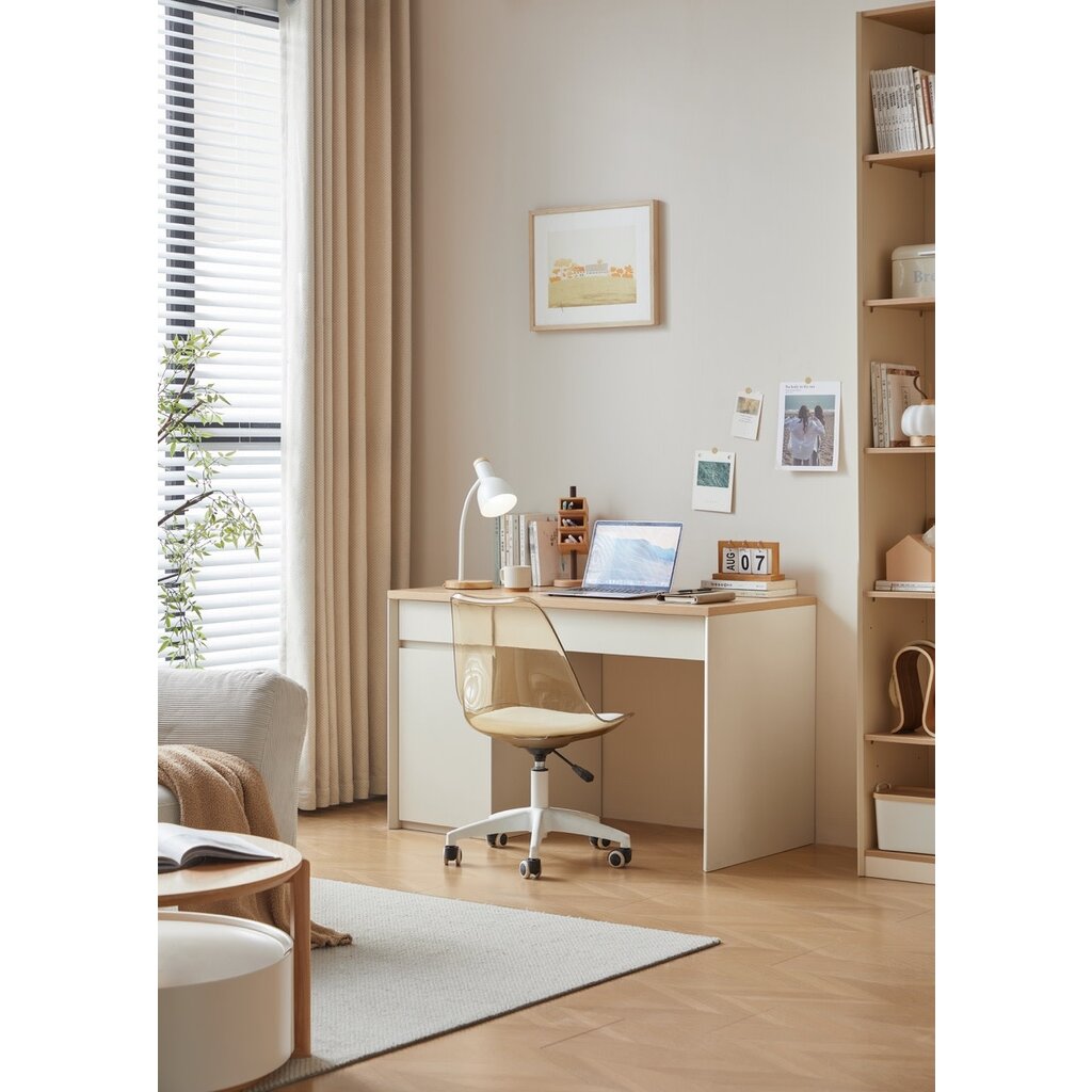 Bureau 1 porte 120 cm Bois et blanc