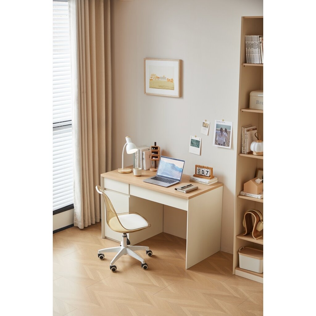 Bureau 1 porte 120 cm Bois et blanc