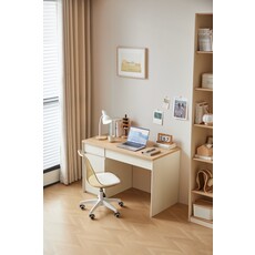 Bureau 1 porte 120 cm Bois et blanc