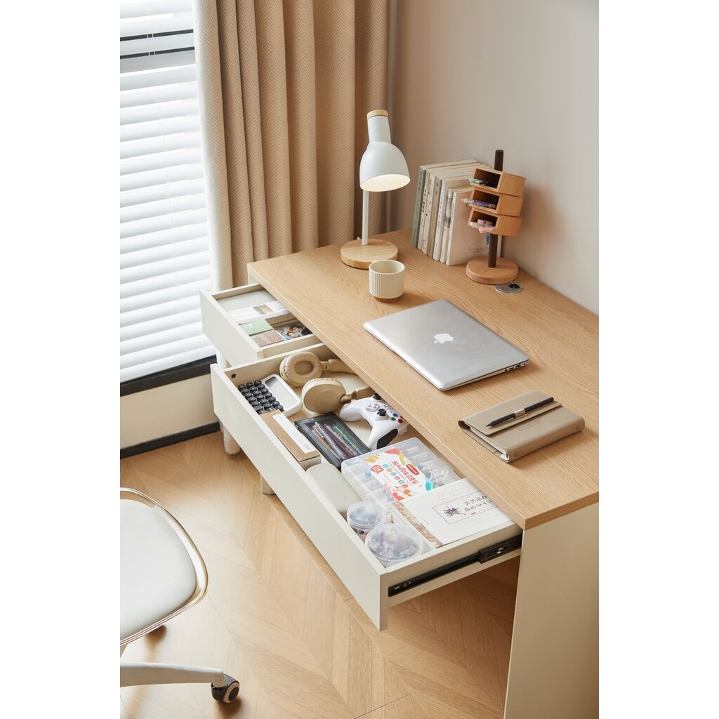 Bureau 1 porte 120 cm Bois et blanc