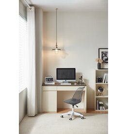 Bureau 1 porte 120 cm Noisette et Blanc