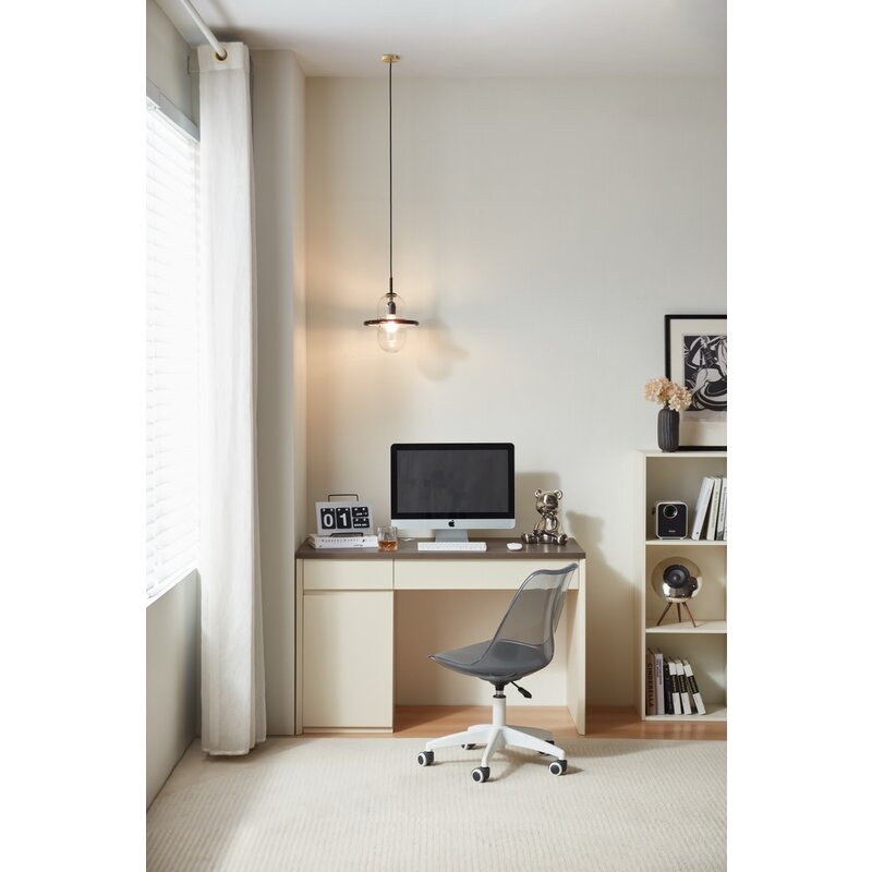 Bureau 1 porte 120 cm Noisette et Blanc