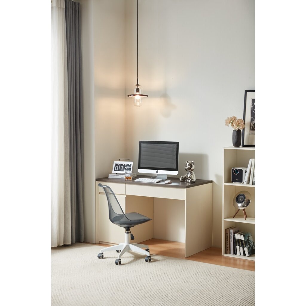 Bureau 1 porte 120 cm Noisette et Blanc