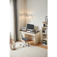 Bureau 1 porte 120 cm Noisette et Blanc