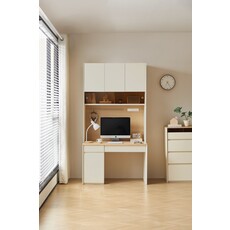 Bureau 4 portes 120 cm Bois et Blanc