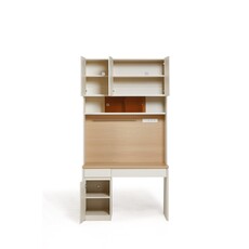 Bureau 4 portes 120 cm Bois et Blanc