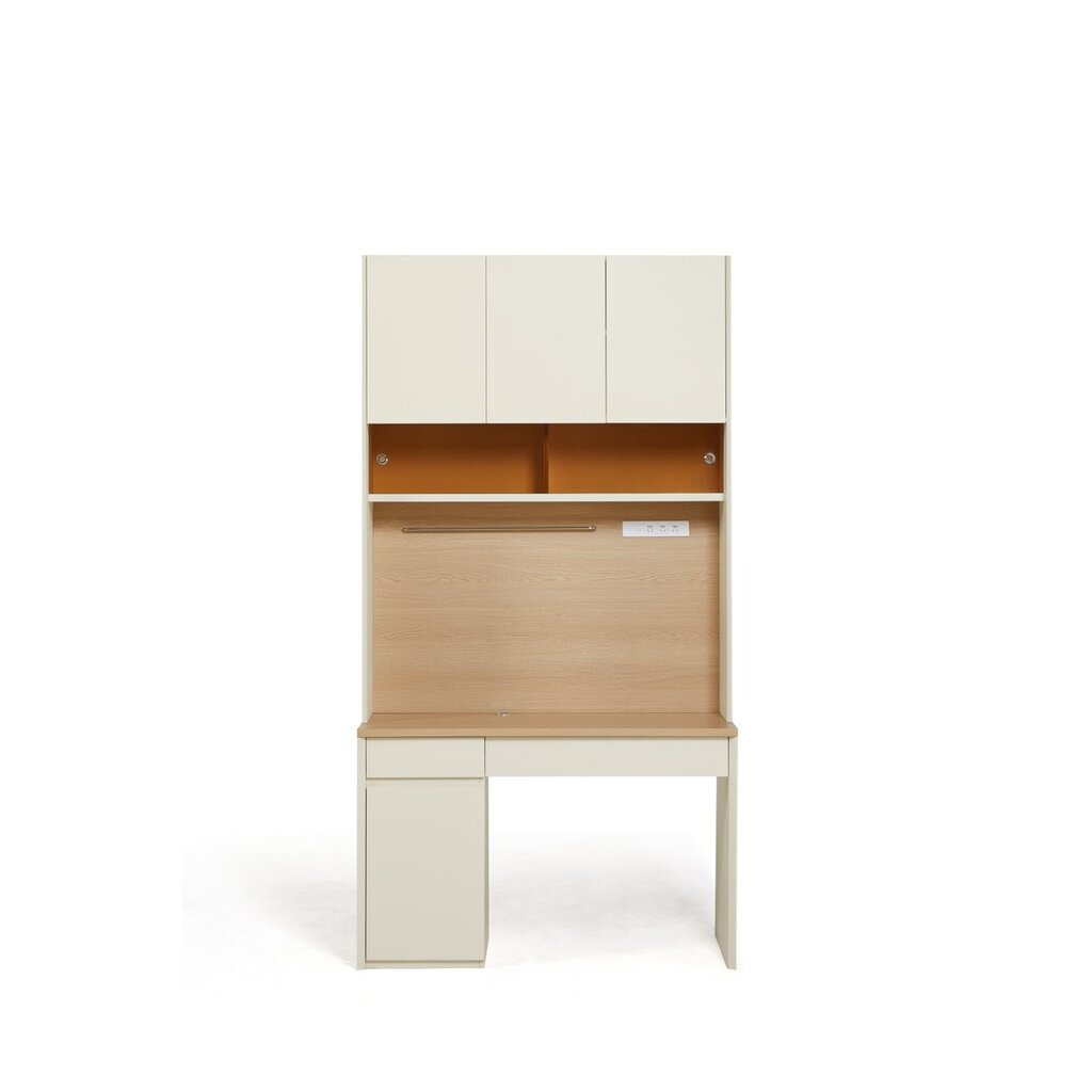 Bureau 4 portes 120 cm Bois et Blanc