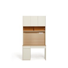 Bureau 4 portes 120 cm Bois et Blanc
