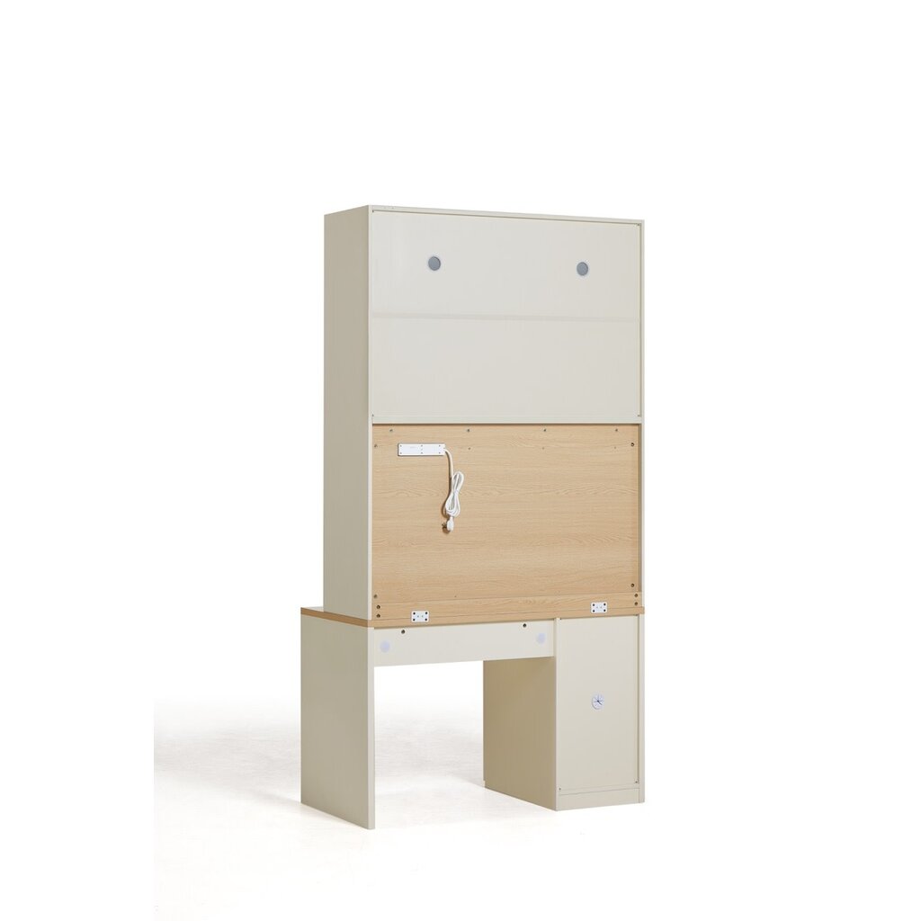 Bureau 4 portes 120 cm Bois et Blanc