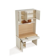 Bureau 4 portes 120 cm Bois et Blanc