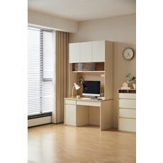 Bureau 4 portes 120 cm Bois et Blanc