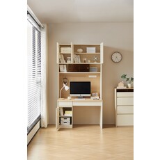 Bureau 4 portes 120 cm Bois et Blanc