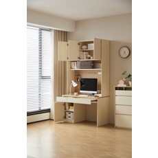 Bureau 4 portes 120 cm Bois et Blanc