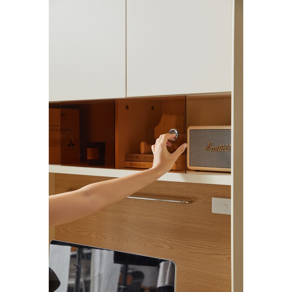 Bureau 4 portes 120 cm Bois et Blanc