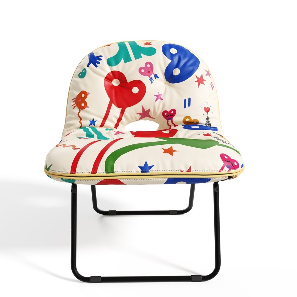 Chaise pliante "Je L'adore" en cuir écologique