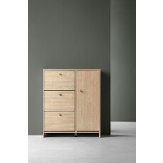 Meuble à chaussures 1 porte 3 tiroirs 98 cm Bois