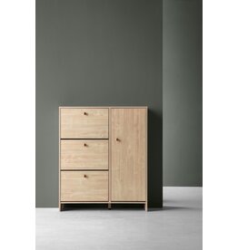 Meuble à chaussures 1 porte 3 tiroirs 98 cm Bois