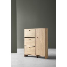 Meuble à chaussures 1 porte 3 tiroirs 98 cm Bois