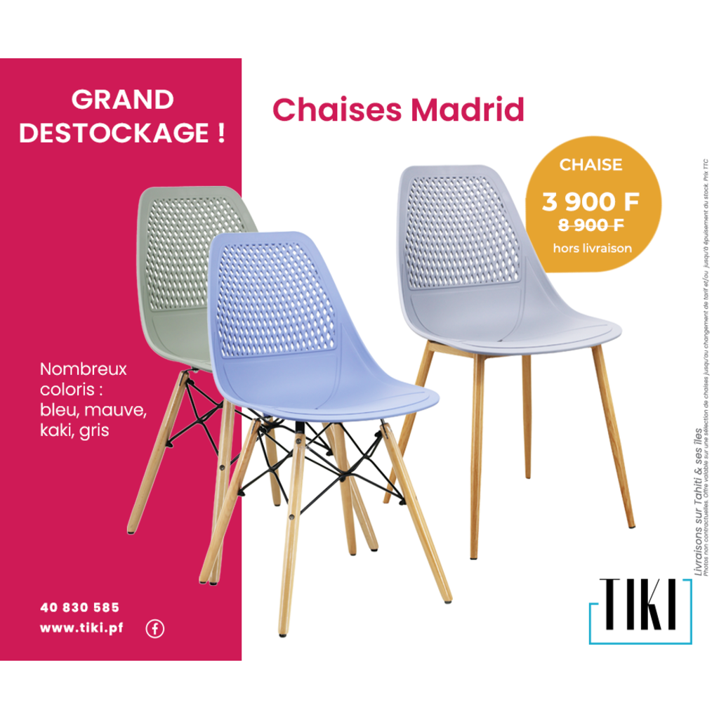 Madrid - Chaise en résine et pieds bois de hêtre