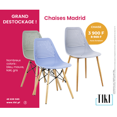 Madrid - Chaise en résine et pieds bois de hêtre