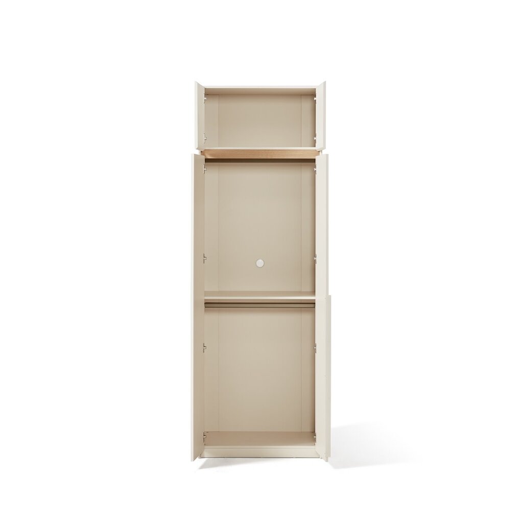 Étagère colonne 240 cm Bois + Blanc