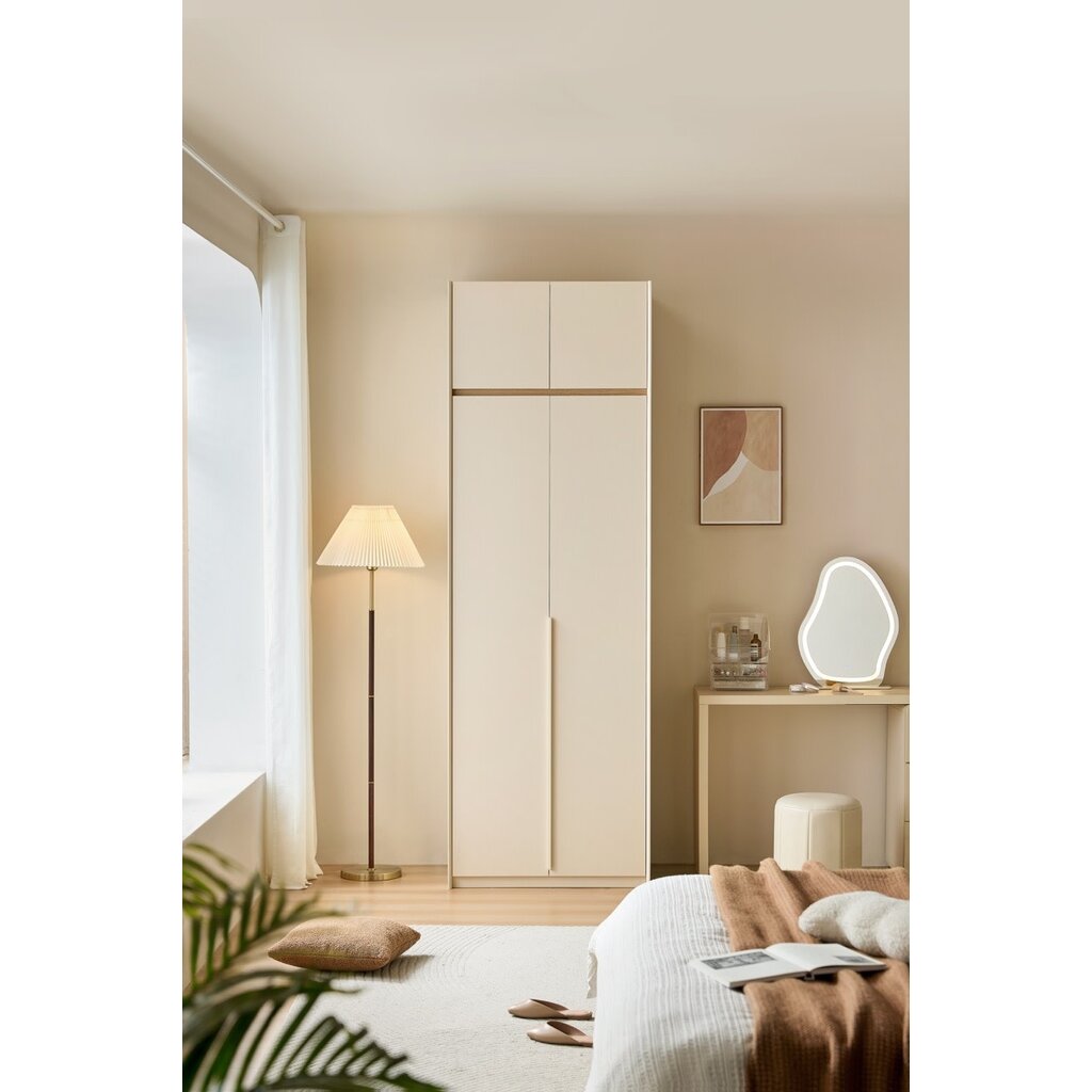 Étagère colonne 240 cm Bois + Blanc
