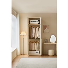 Étagère colonne 240 cm Bois + Blanc