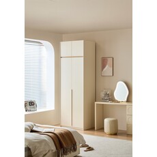 Étagère colonne 240 cm Bois + Blanc