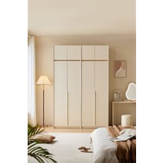 Étagère colonne 240 cm Bois + Blanc