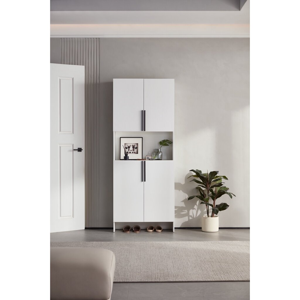 Armoire d'entrée 4 portes 79x33x200 cm Blanc