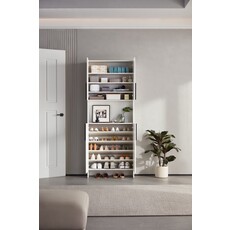 Armoire d'entrée 4 portes 79x33x200 cm Blanc