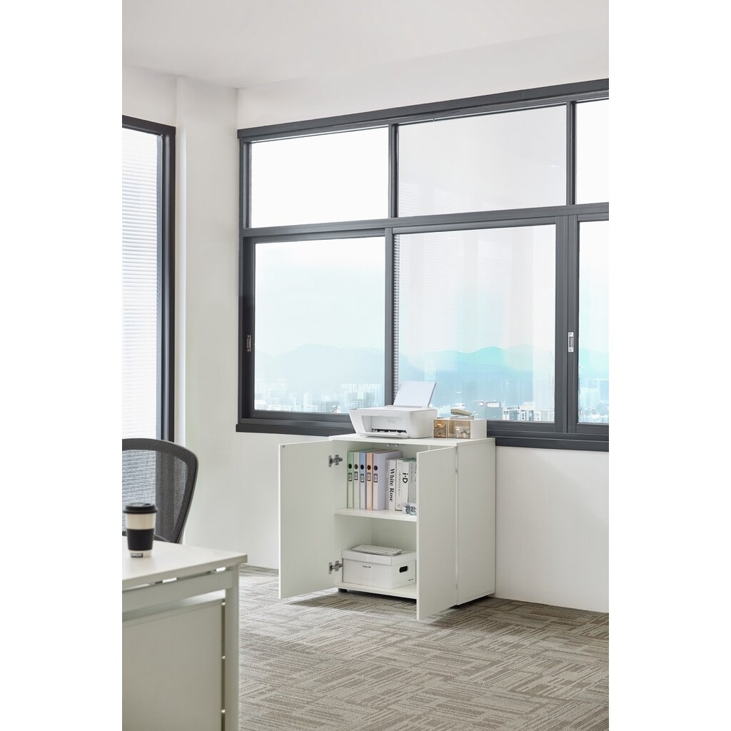 Placard 2 portes de bureaux 80x40x85 cm Blanc