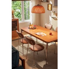 Table à manger 140 cm inox + bois