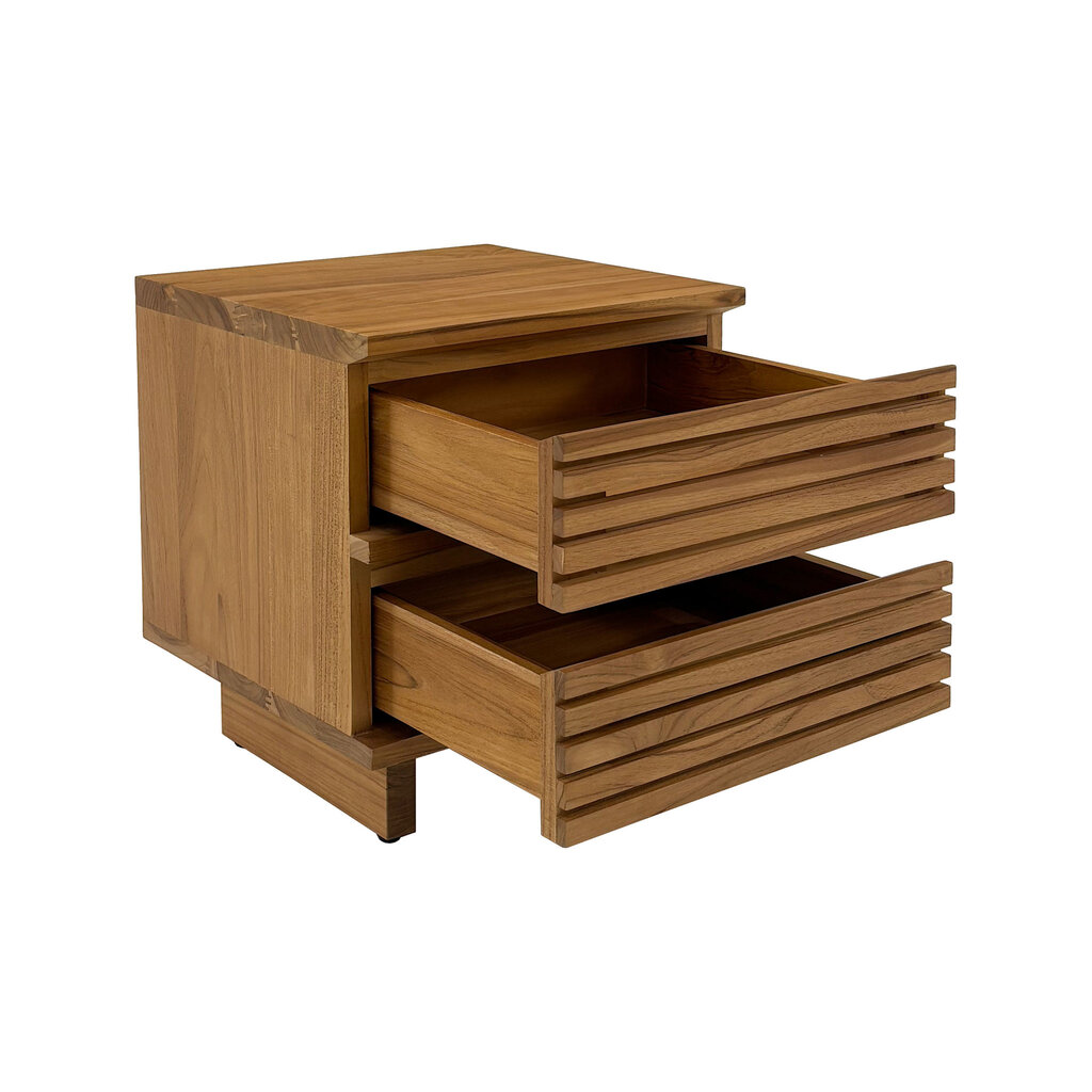 Surya table de chevet 2 tiroirs 42x37x48 cm