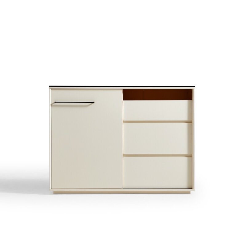 Buffet moderne surface en verre 120 cm