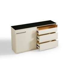Buffet moderne surface en verre 160 cm