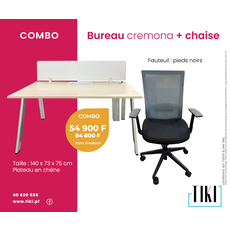 Package Bureau chaîne 140 cm + chaise