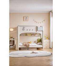 Lit Mezzanine 120x190 cm avec étagères Blanc