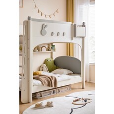 Lit Mezzanine 120x190 cm avec étagères Blanc