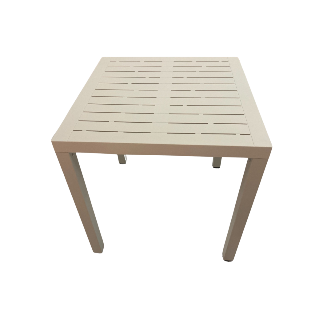 Nova - Table plateau en résine et pieds en aluminium Beige (31852 )