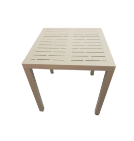 Nova - Table plateau en résine et pieds en aluminium Beige (31852 )